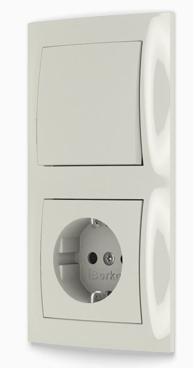 Berker 47438982 Schutzkontakt-Steckdose, S.1/B.3/B.7, weiß glänzend