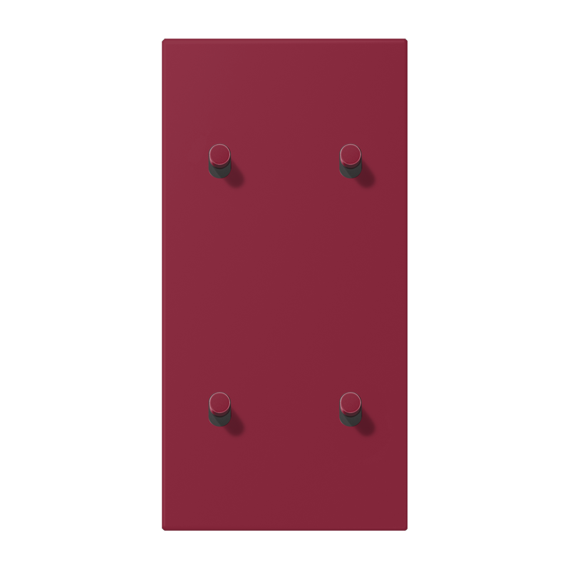 Jung LC12-25R0255 Abdeckung mit Kipphebel "Zylinder", 2 x 2 Kipphebel, senkrecht, le rubis