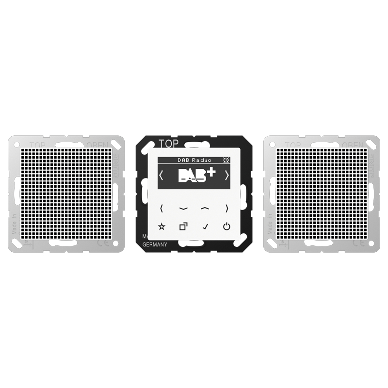 Jung DABA2WW Smart Radio DAB+, Set Stereo, Serie AS/A, alpinweiß