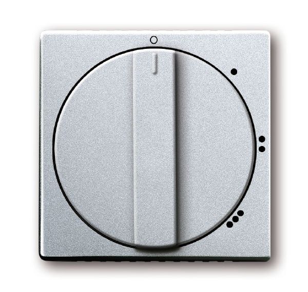 Busch-Jaeger 2542 DR/01-83  Zentralscheibe mit Drehgriff, mit Aufdruck Symbol "0-1-2-3" für 3-Stufenschalter, mit Nullstellung, aluminium silber matt, Plattform 63
