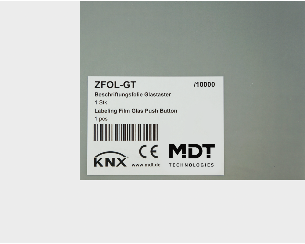 MDT ZFOL-GT Beschriftungsfolie für Glastaster Plus