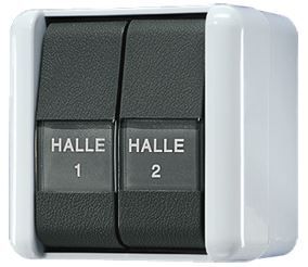 Jung 805NAW Wippschalter (Einsatz), Serien, mit Schriftfeldern, IP 44, WG 800