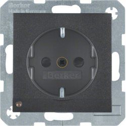 Berker 41091606 Schutzkontakt-Steckdose mit LED-Orientierungslicht, S.1/B.3/B.7, anthrazit matt