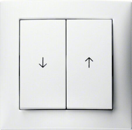 Berker 16258989 Wippe 2-fach mit Aufdruck Symbol Pfeil, S.1/B.3/B.7, polarweiß glänzend