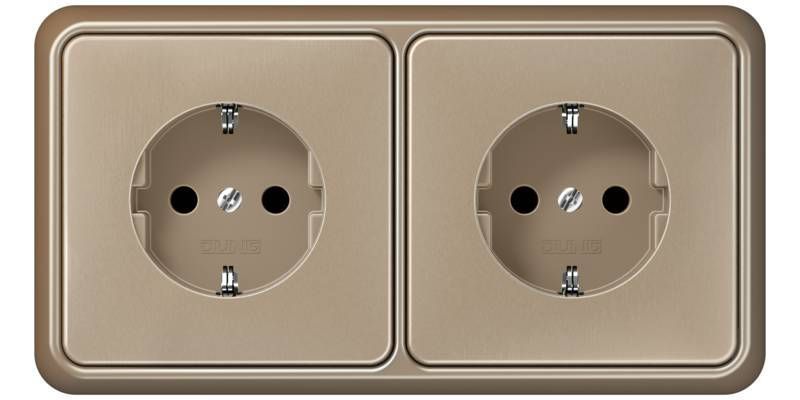 Jung CD584GB Rahmen 4-fach, senkrechte und waagerechte Montage, Aluminium eloxiert, CD 500, gold-bronze