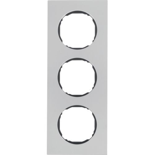 Berker 10132614 Rahmen 3-fach, flach, R.8, Edelstahl matt