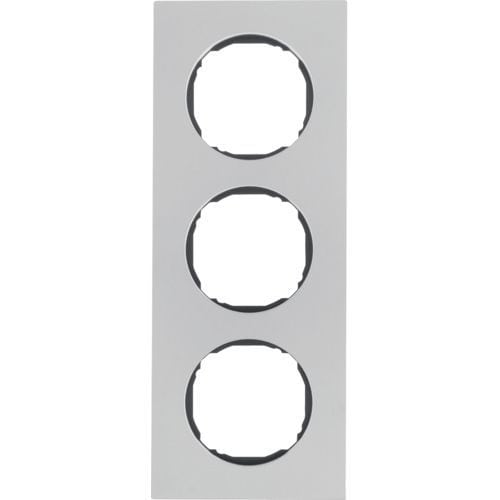 Berker 10132614 Rahmen 3-fach, flach, R.8, Edelstahl matt