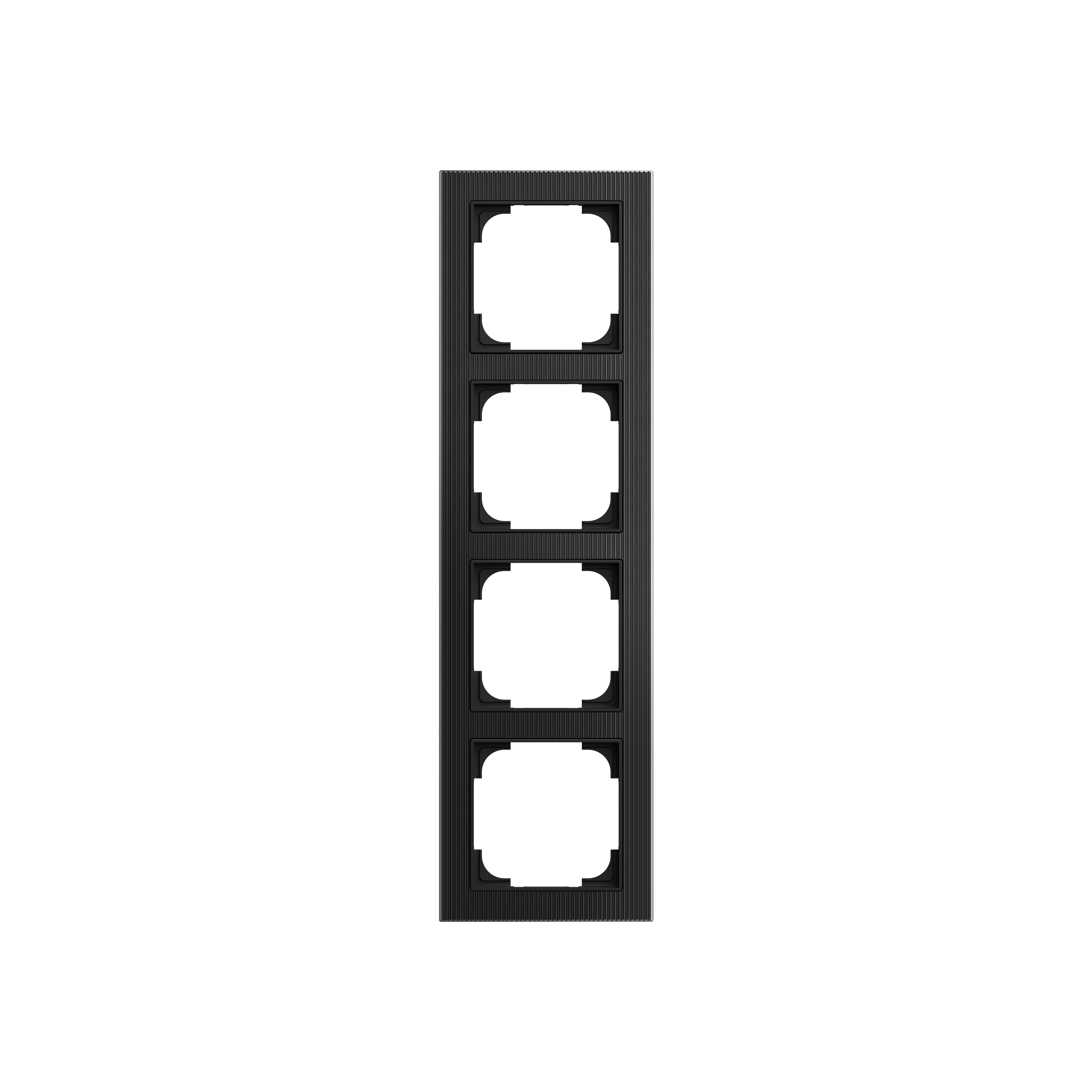 Busch-Jaeger 1724-4025 Abdeckrahmen 4-fach, Busch-art linear, glas schwarz glänzend