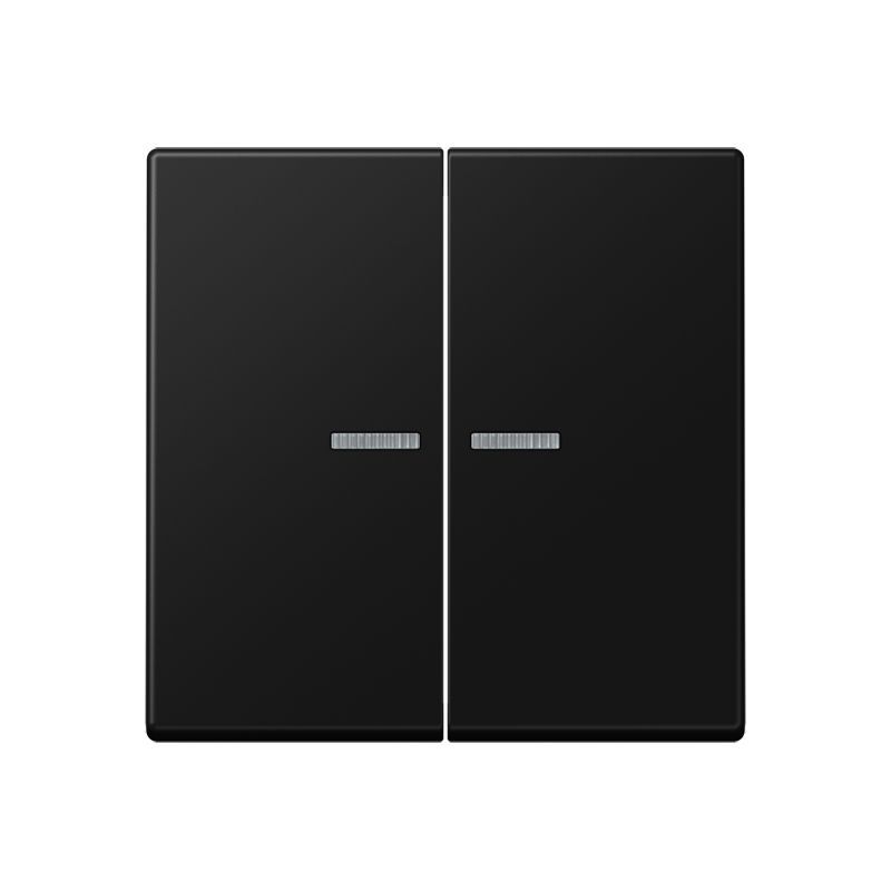 Jung A102KO5BFSWM Wippe mit Lichtleiter für Taster 2-fach, Thermoplast lackiert, F10, Serie A, graphitschwarz matt