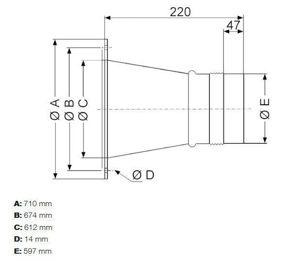 Maico ELA 60 Elastischer Verbindungsstutzen zur schall- und vibrationsgedämpften Verbindung von Lüftungsleitungen, DN 600