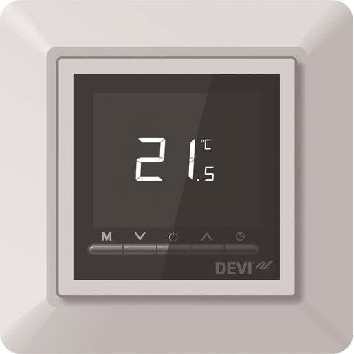Devi 140F1055 DEVIreg™ Opti Timer-Thermostat mit integriertem Design-Einfachrahmen, reinweiß