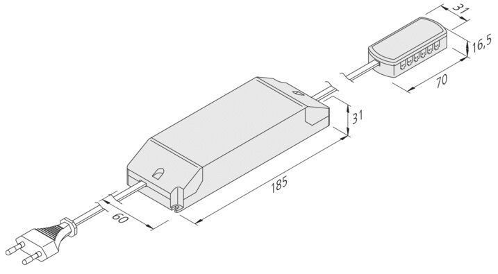 Hera 20604003301 Trafo LED 24V/100W mit Eurostecker