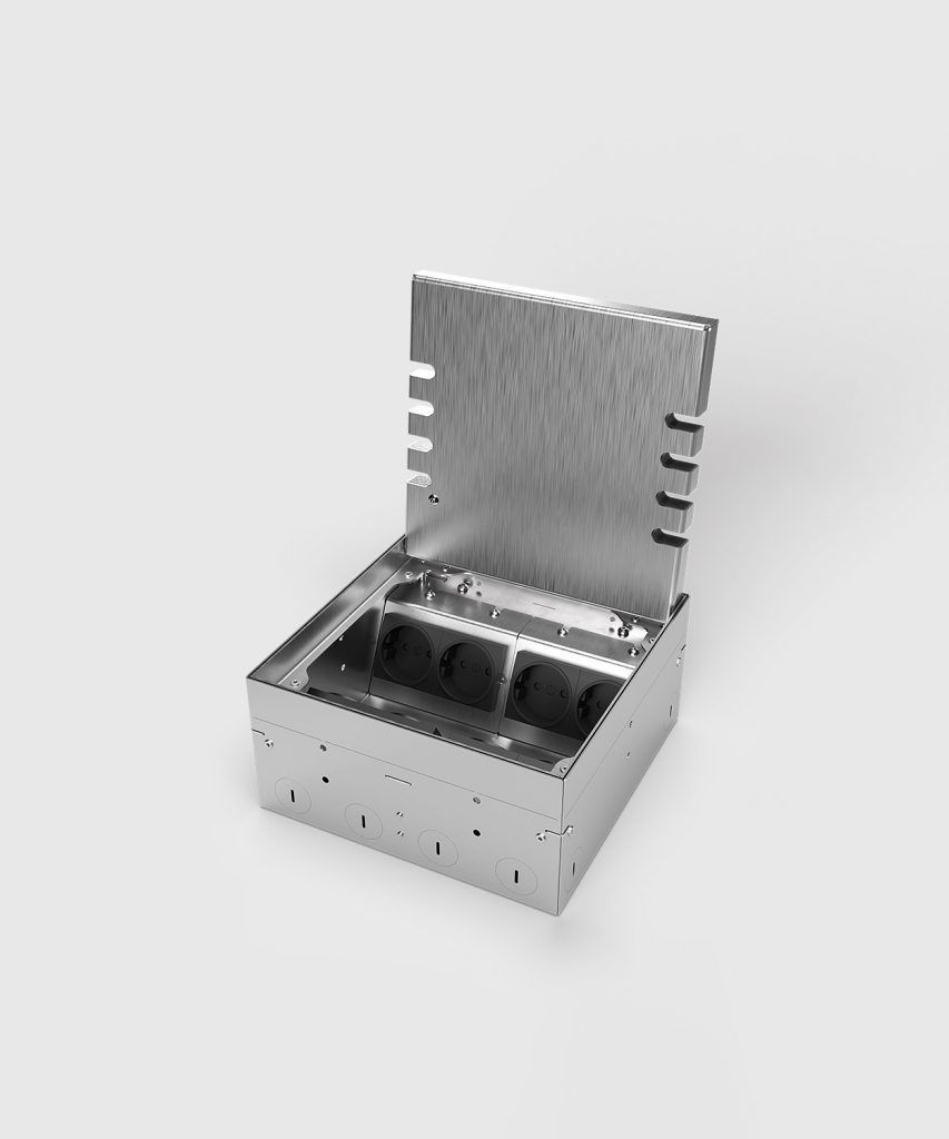 BS 8908B-3-0 Bodensteckdose 6x Schutzkontakt-Steckdose, 6x RJ45 1-fach, belegbar