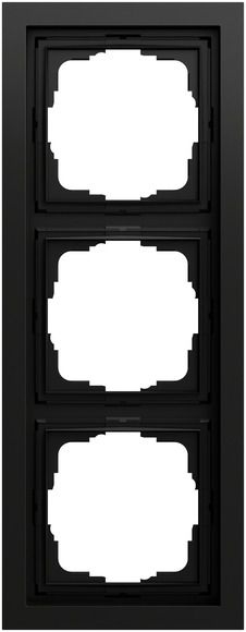 Gira 021374 Abdeckrahmen 3-fach, Gira F200, schwarz matt (lackiert)