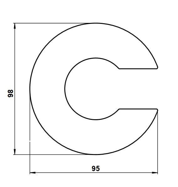 Albert 690932 Edelstahl-Buchstabe "c"