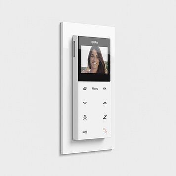 Gira 123903 Wohnungsstation Video Aufputz Plus, System 55, reinweiß glänzend