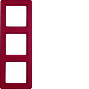 Berker 10136062 Rahmen 3-fach, Q.1, rot samt