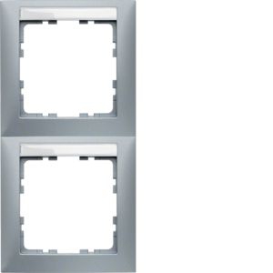 Berker 10129959 Rahmen 2-fach senkrecht mit Beschriftungsfeld, S.1, alu matt