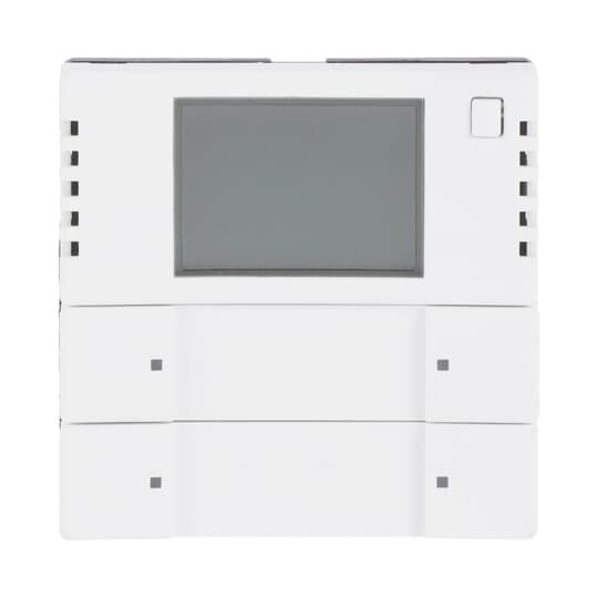 Busch-Jaeger 6128/28-884 Bedienelement 2/4-fach, Raumklima, mit Raumtemperaturregler, Multifunktion/Farbkonzept, studioweiß matt, Plattform 63, KNX