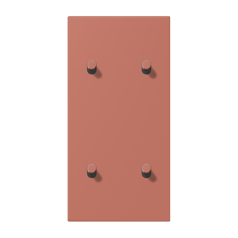 Jung LC12-25R0236 Abdeckung mit Kipphebel "Zylinder", 2 x 2 Kipphebel, senkrecht, terre sienne brique