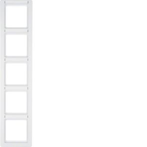 Berker 10156019 Rahmen 5-fach mit Beschriftungsfeld, Q.1, polarweiß samt