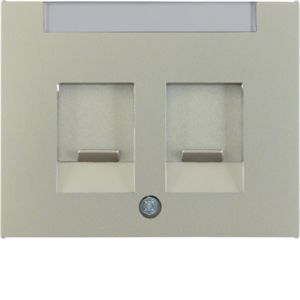 Berker 11827004 Zentralstück mit 2 Staubschutzschiebern und Beschriftungsfeld, K.5, edelstahl matt lackiert