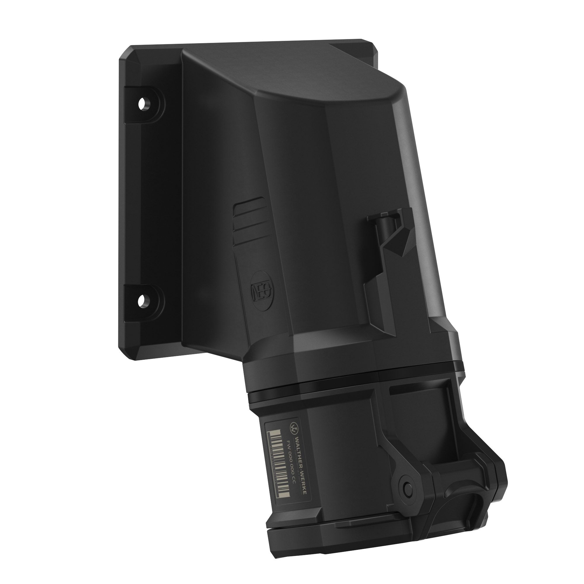 Walther Werke FW533507CC CEE NEO Anbaudose schräg 32A 5P 7h IP54 mit Käfigzugfeder-Technik und 115x115mm Flansch