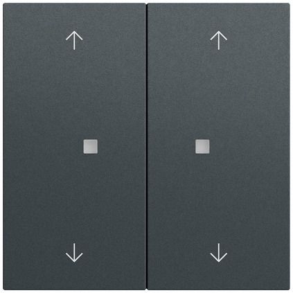 Gira 538673 Wippe 2-fach mit Pfeilsymbolen und Kontrollfenster, System 70, anthrazit (lackiert)