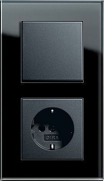 Gira 021505 Abdeckrahmen 5-fach, Gira Esprit, Glas schwarz