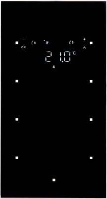 Berker 75643035 Glas-Sensor 3-fach mit Temperaturregler, TS Sensor, schwarz glänzend