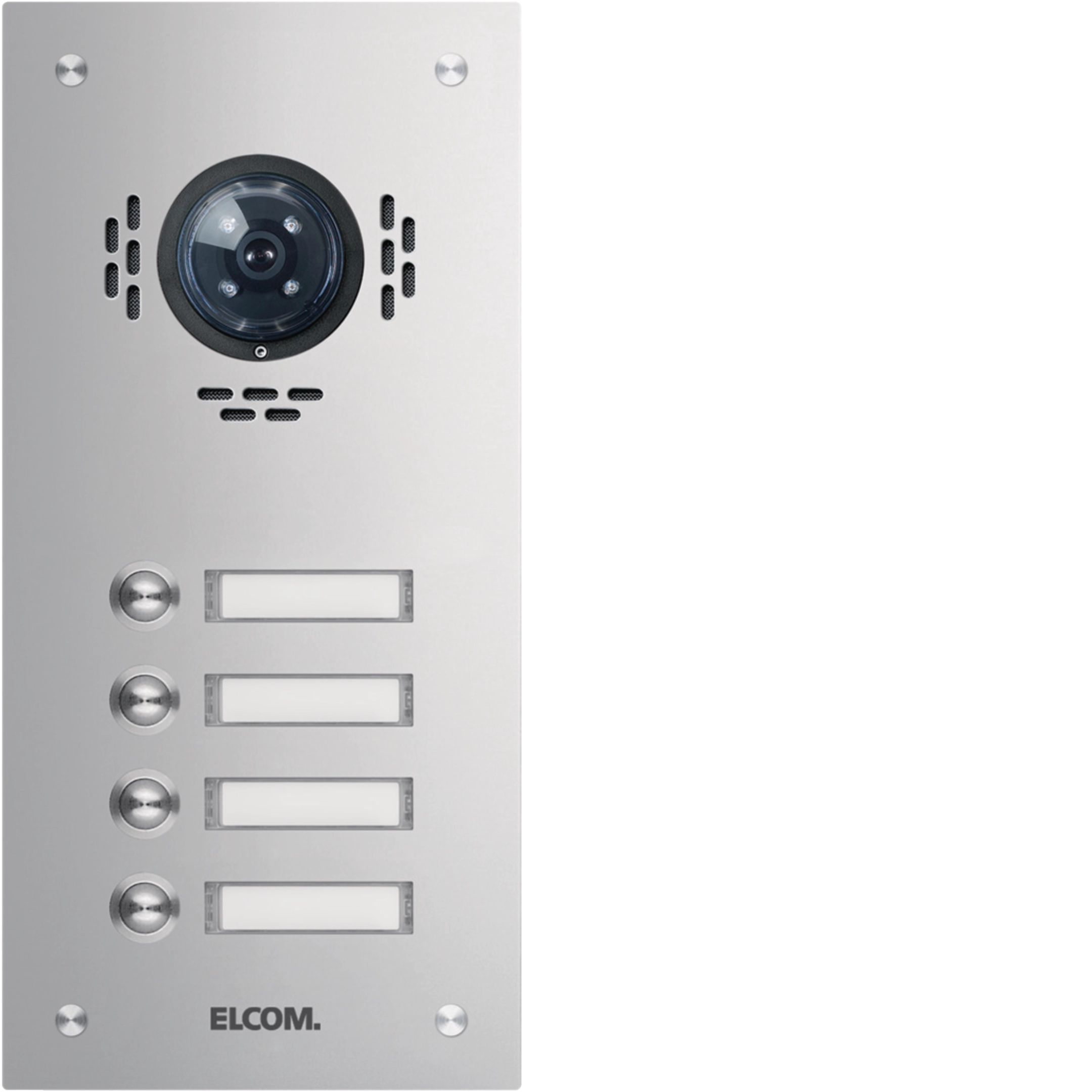 Elcom 1104180BTC Aussenstation für Kamera-Türlautsprecher 4/1, Rund-Taster, Unterputz, Edelstahl matt ESTA