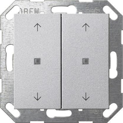Gira 517426 Taster Wippe 2-fach Pfeile , One und KNX, System 55, Farbe alu