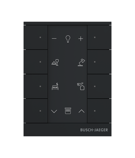 Busch-Jaeger SB-F-8.0.11-885 Bedienelement 8-fach, schwarz matt, Busch-Tenton