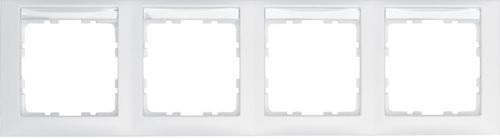 Berker 10249919 Rahmen 4-fach mit Beschriftungsfeld waagerecht, S.1, polarweiß matt