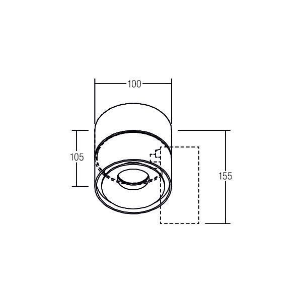 Brumberg 12061073 LED-Anbaustrahler 230 V AC, 50 Hz, 9,8 W, 34°, 3000 K, rund, dreh- und schwenkbar, weiß