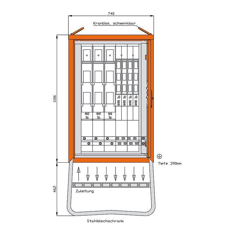 Walther WGV0082 Gruppenverteilerschrank 277kVA