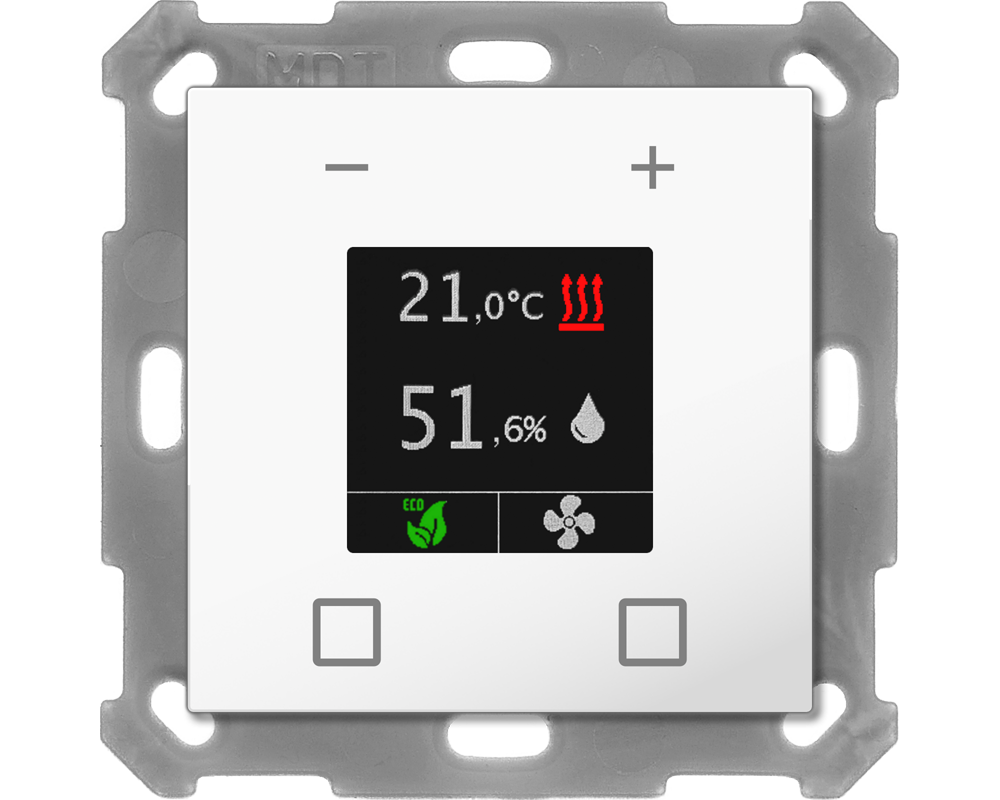 MDT SCN-RTN55S.01 KNX Raumtemperatur-Nebenstelle Smart 55, Reinweiß glänzend