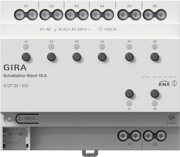 Gira 512700 Schaltaktor 8-fach 10 A für KNX