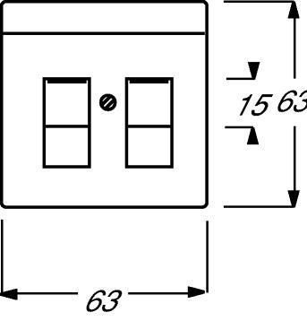 Busch-Jaeger 1800-885  Zentralscheibe Modular Jack, 2-fach, mit Beschriftungsfeld, mit 2 Öffnungsschiebern, schwarz matt, Plattform 63