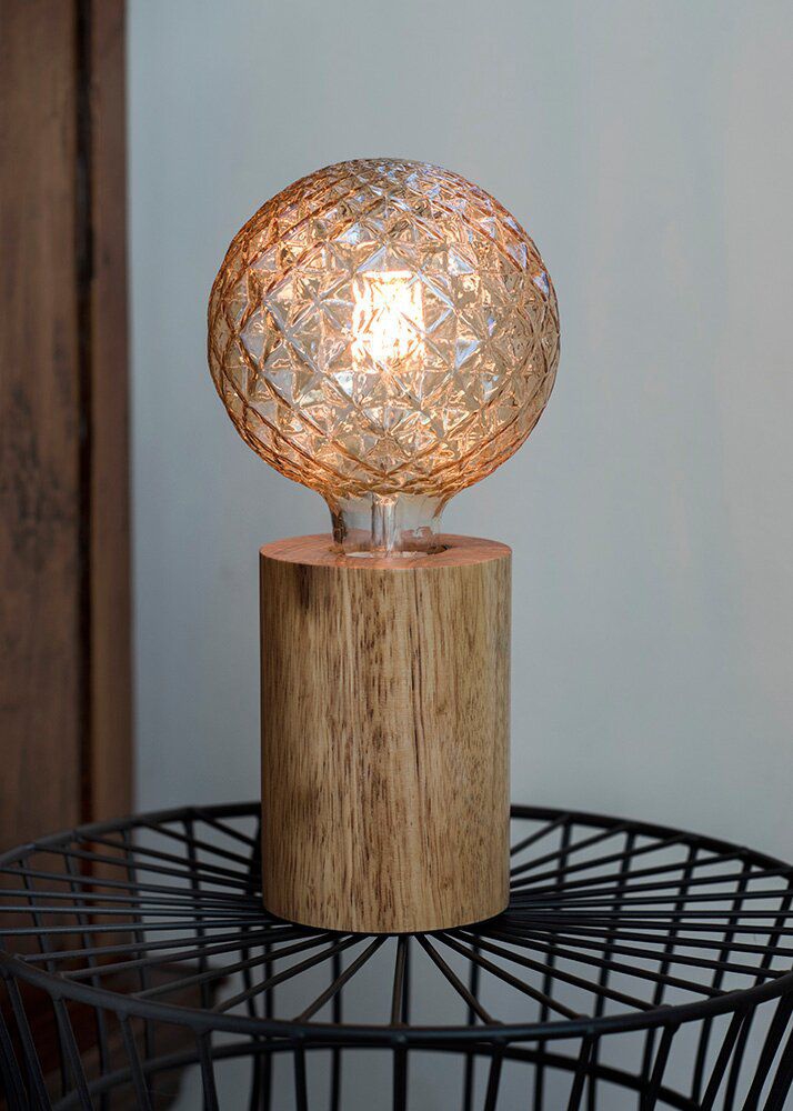BAILEY 140640 Tischleuchte Holz E27, Höhe 13 cm