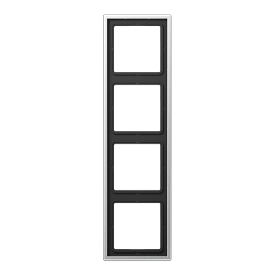 Jung AL2984 Rahmen 4-fach, senkrechte und waagerechte Montage, LS 990, Aluminium
