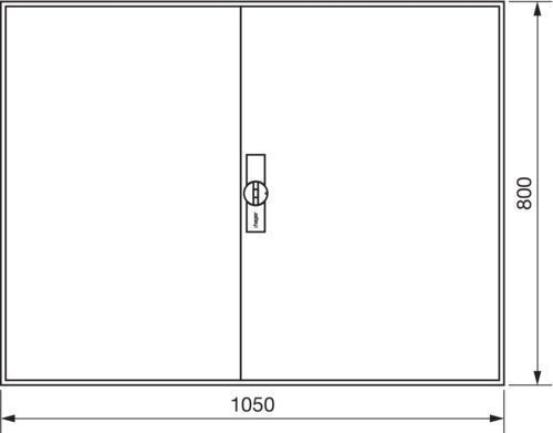 Hager ZB14S, univers Z Leerschrank m. Tür IP44, H=800mm, 4 Felder