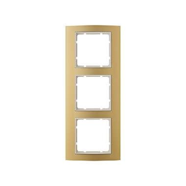 Berker 10133046 Rahmen 3-fach, B.3, Alu, gold/polarweiß