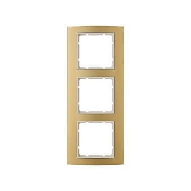 Berker 10133046 Rahmen 3-fach, B.3, Alu, gold/polarweiß