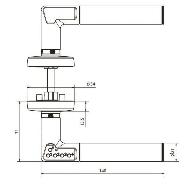 Assa Abloy effeff Code Handle Ausführung B VK 8mm