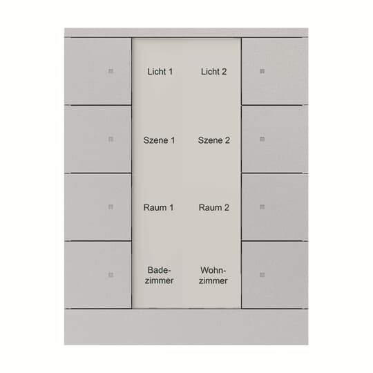 Busch-Jaeger SB/U8.0.11-83 Bedienelement 8-fach, aluminium silber matt, Busch-Tenton