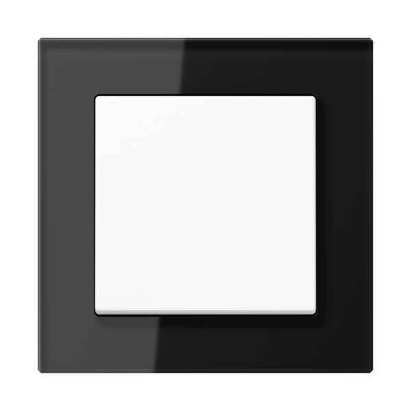 Jung AC584GLSW Glasrahmen 4-fach, senkrechte und waagerechte Montage, Glas, A CREATION, schwarz (Glas)