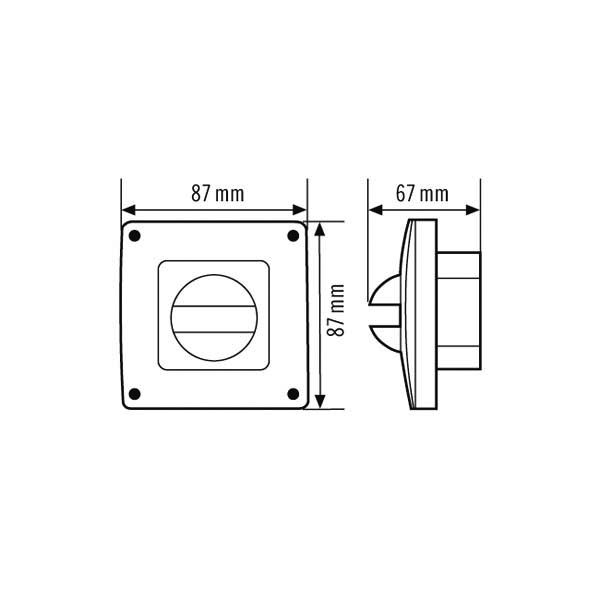 ESYLUX EM10055157 Abdeckung für Wandmelder Basic, Standard und Compact IP44