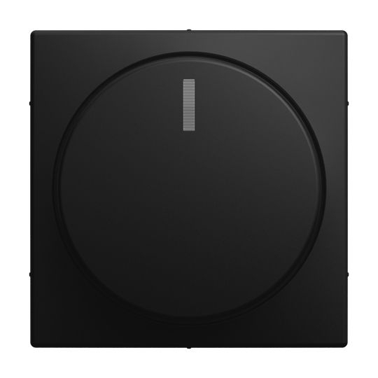 Busch-Jaeger 2115-915 Zentralscheibe für Dimmer mit Drehknopf und Glimmlampe, Busch-balance SI, schwarz matt