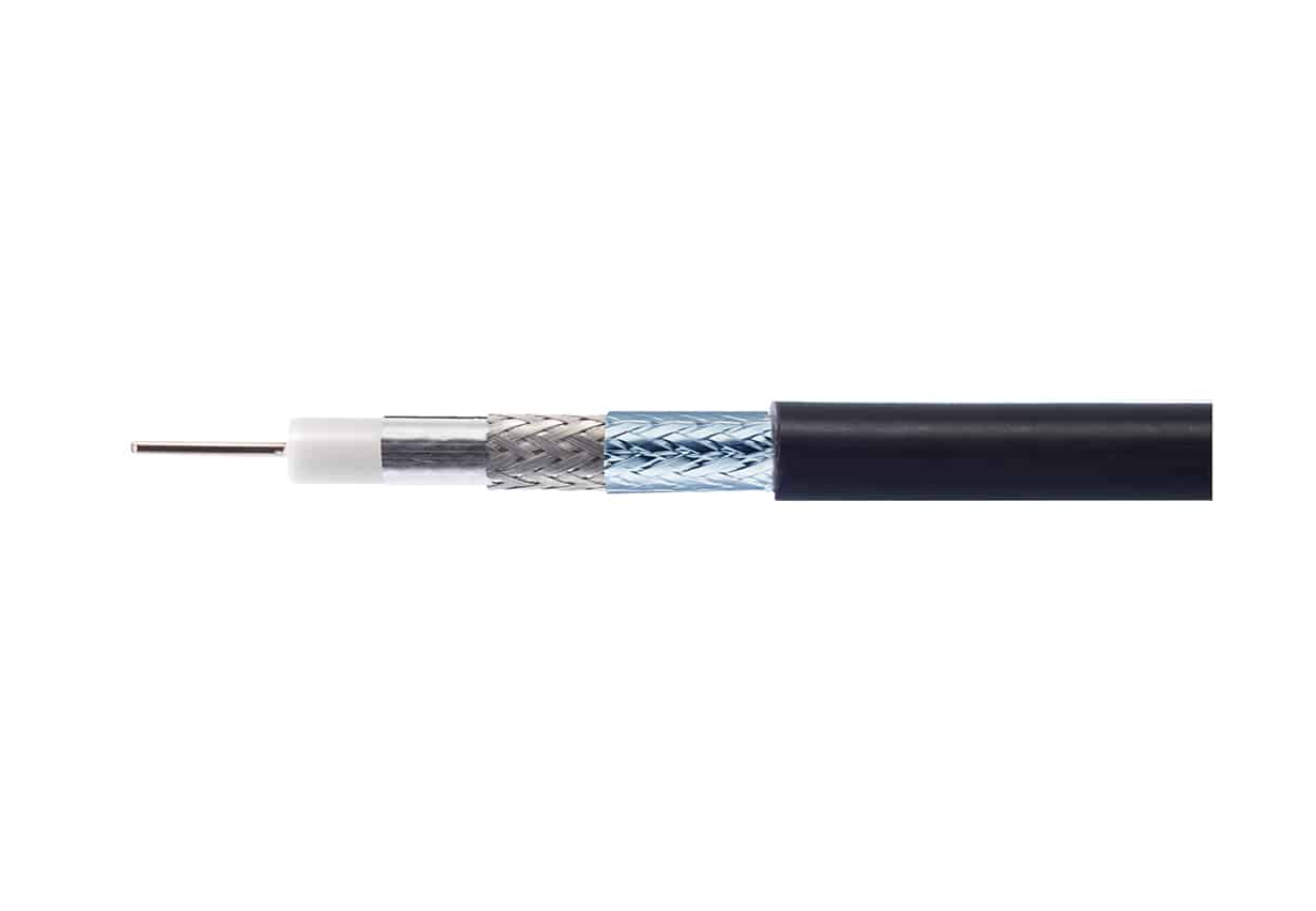 Kathrein LCD 115 A+ Koaxialkabel, 6,9 mm, 120 dB, 100 m-Ring, halogenfrei, flammwidrig, UV-beständig, für Innen- und Außenverlegung
